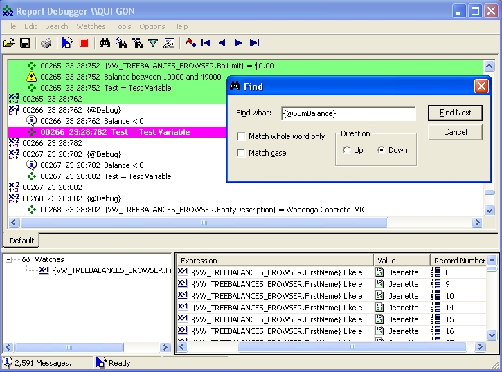 Report Debugger for Crystal Reports