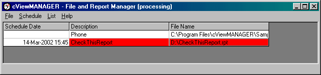 cViewMANAGER Crystal Reports Scheduler
