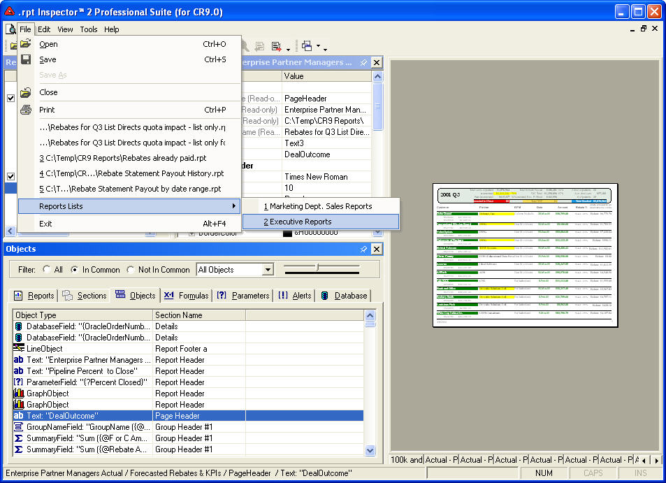 Rpt Inspector For Crystal Reports Make Changes To Multiple Crystal Reports In One Easy Step